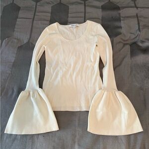Elizabeth and James Cream Bell Sleeve Blouse